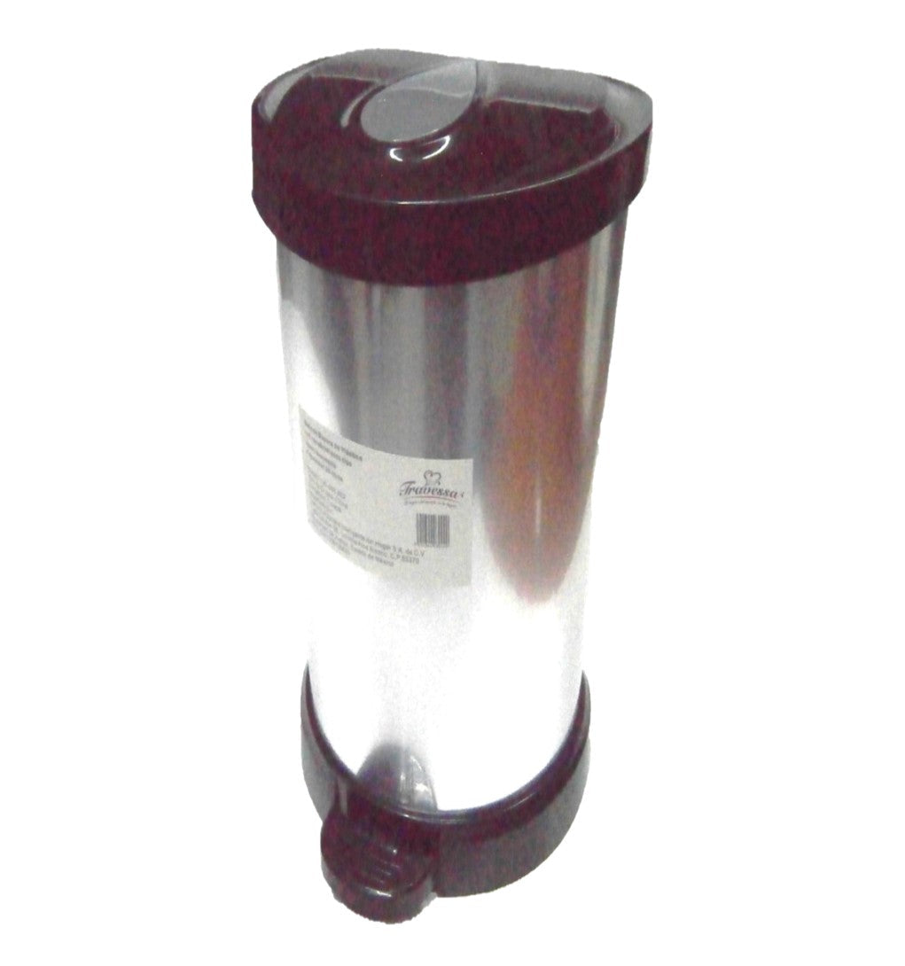 BOTE DE BASURA PLASTICO 40L RECUBRIMIENTO TIPO ACERO INOXIDABLE     SKU : 130-003-001