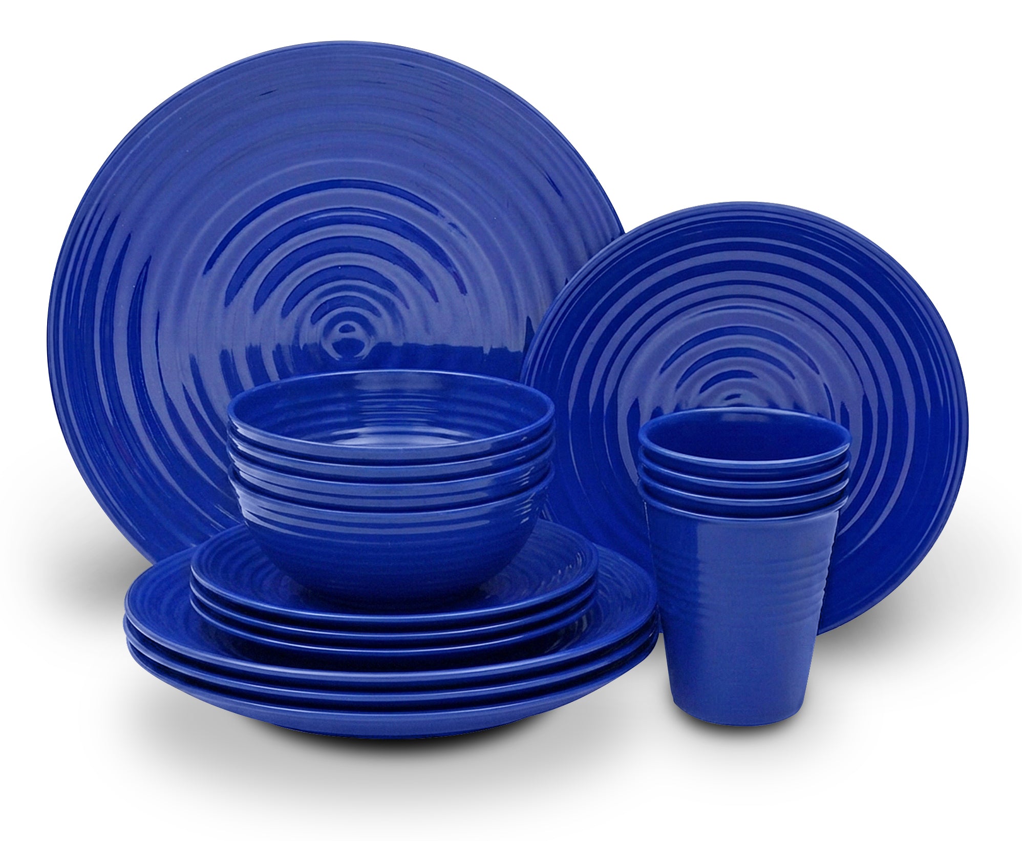 VAJILLA MELAMINA 16 PZAS AZUL REY             SKU : 003-016-216