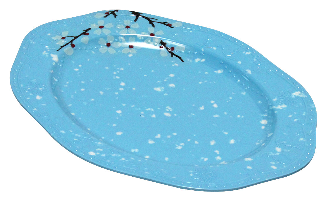 PLATO OVALADO 12 MELAMINA AZUL DECO       SKU :  003-301-030