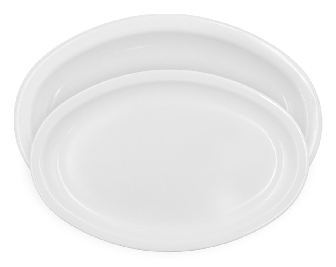 PLATO OVALADO 11.5" DE MELAMINA BLANCO     SKU : 004-009-101