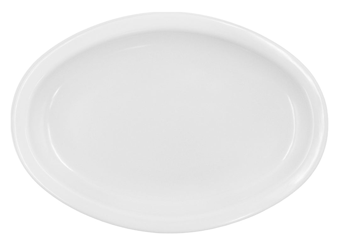 PLATO OVALADO 11.5" DE MELAMINA BLANCO     SKU : 004-009-101