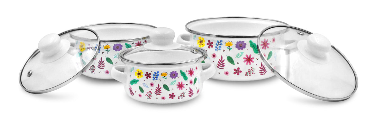 SET 3 OLLAS PELTRE TV 12,14,16CM DECFLORES          SKU : 043-042-003
