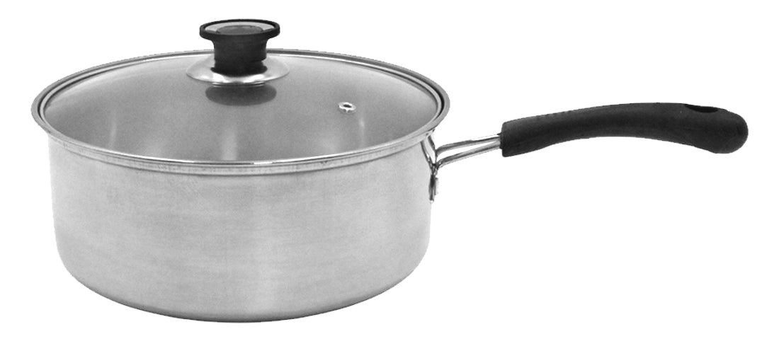 CAZO ACERO INOXIDABLE TAPA VIDRIO 24CM          SKU : 047-001-024