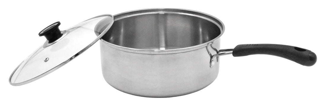 CAZO ACERO INOXIDABLE TAPA VIDRIO 24CM          SKU : 047-001-024