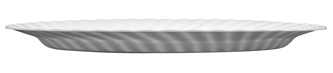 PLATO OVALADO ONDULADO 12" MELAM BLANCA     SKU : 103-009-002