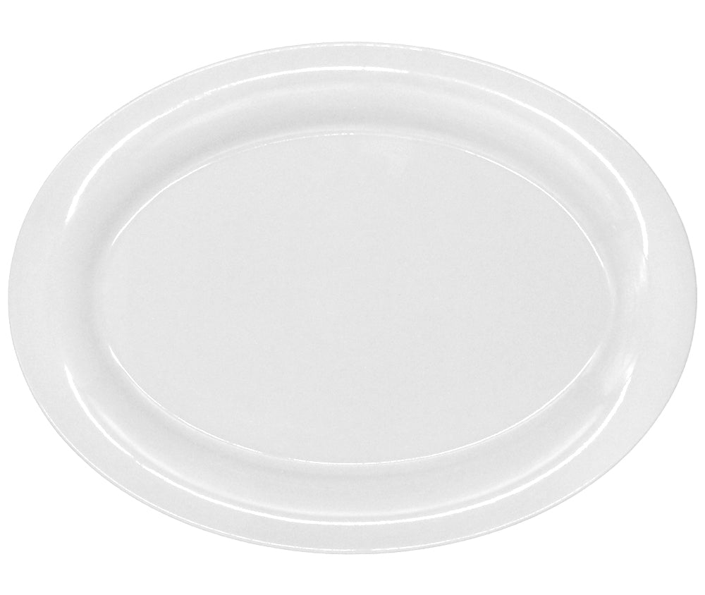 PLATO OVALADO 12" MELAMINA BLANCA DIAMANTE     SKU : 105-009-102