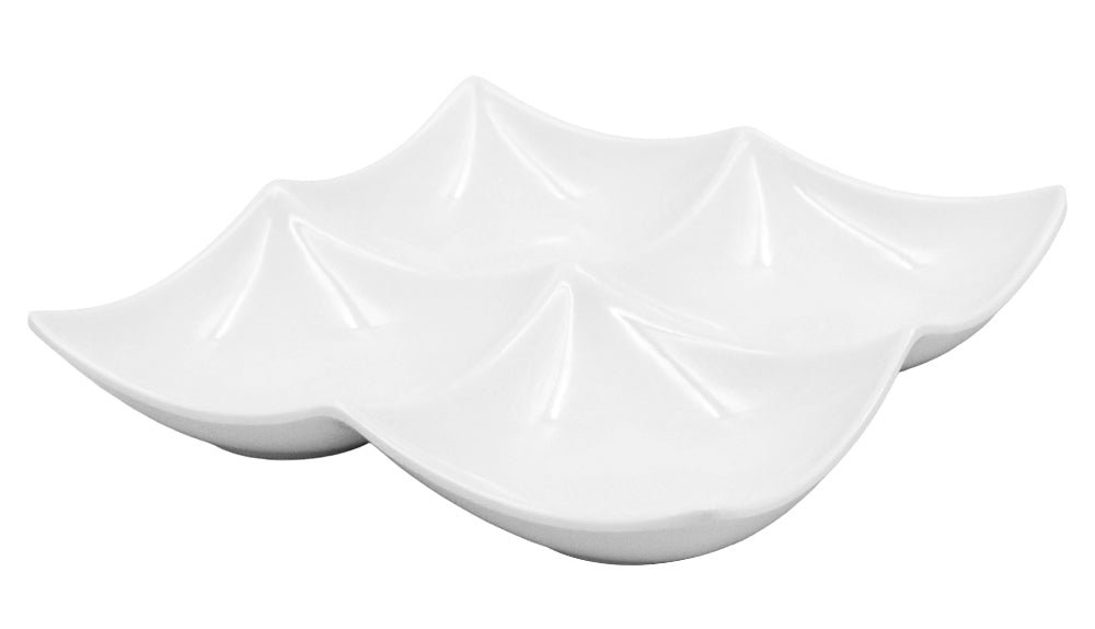 PLATO CUATRO SECC. 7" MELA. BLANCA DIAM.          SKU : 105-009-166