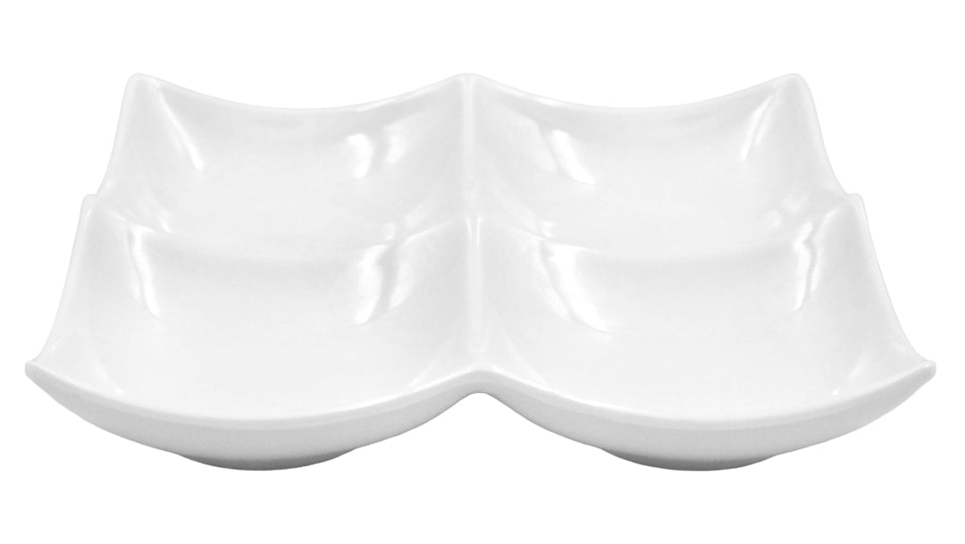 PLATO CUATRO SECC. 7" MELA. BLANCA DIAM.          SKU : 105-009-166