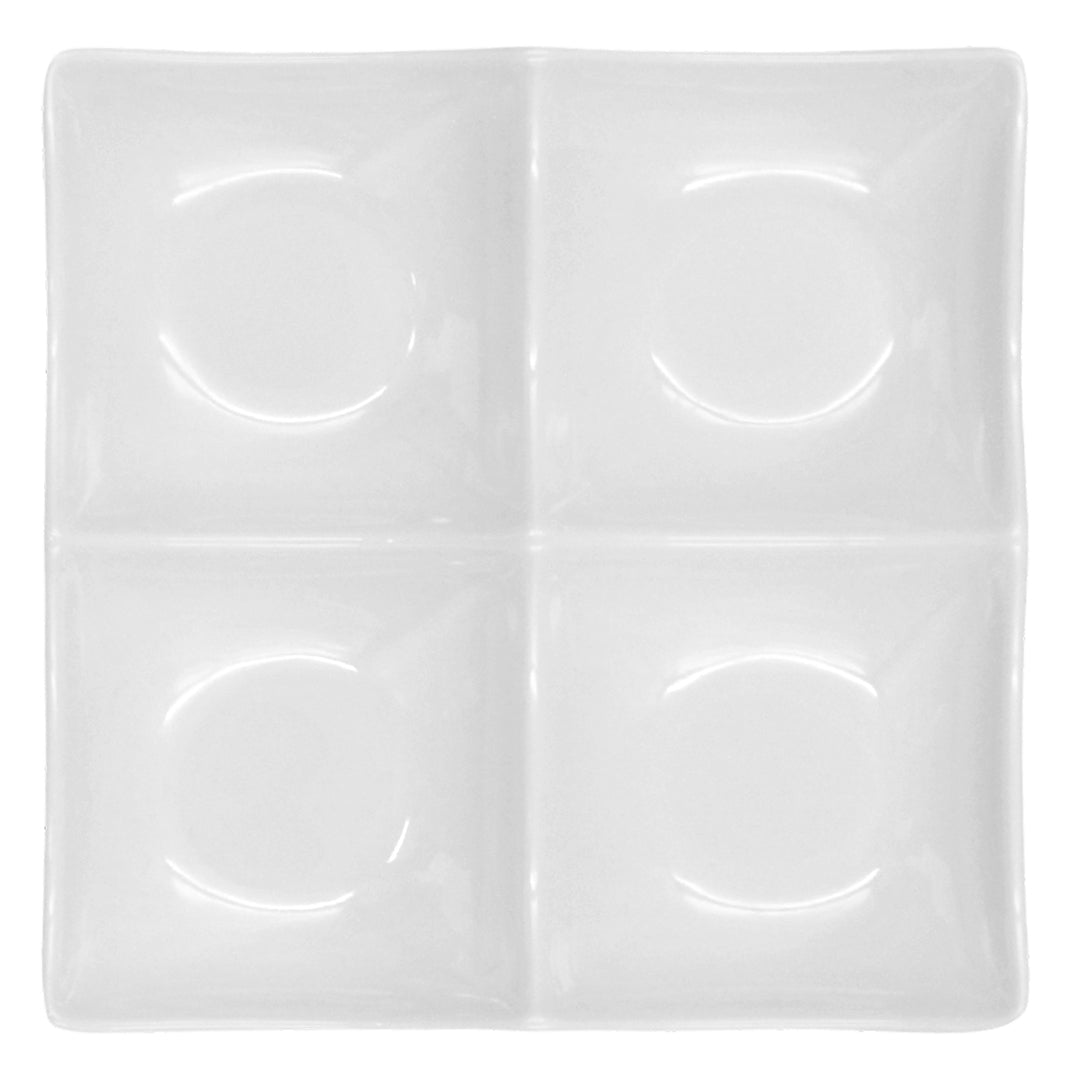 PLATO CUATRO SECC. 7" MELA. BLANCA DIAM.          SKU : 105-009-166