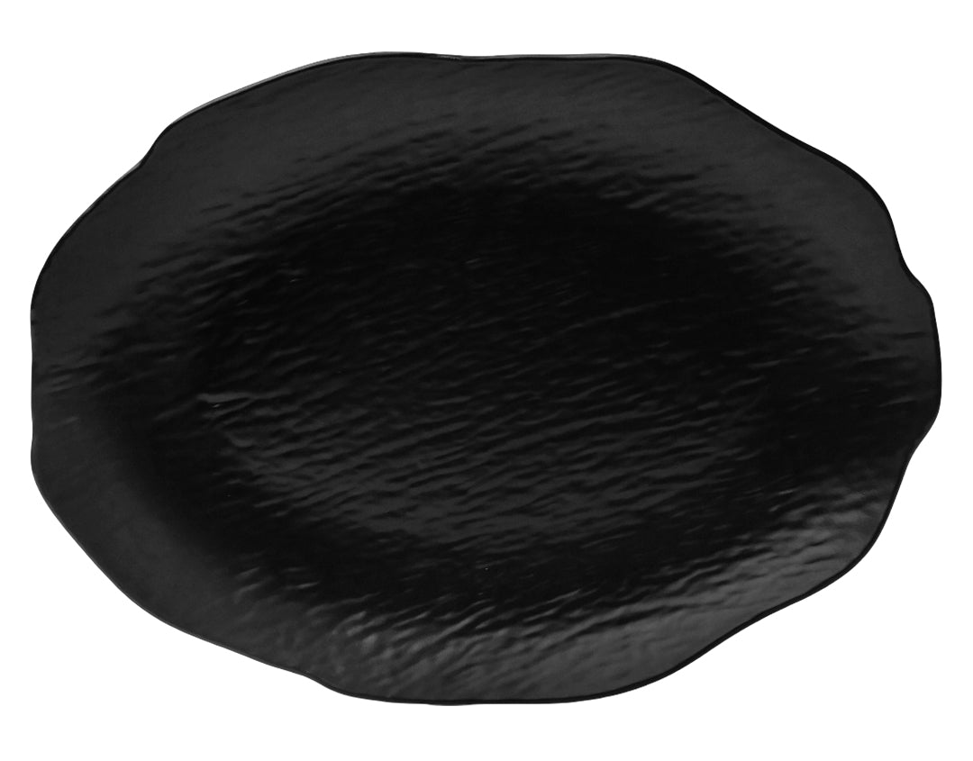 PLATO OVALADO 12" MELA NEGRA C/TEXTURA          SKU : 105-052-001