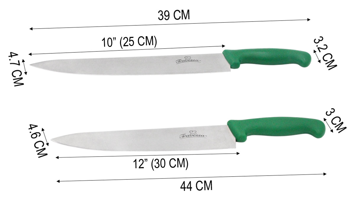 CUCHILLO CHEF 10" VERDE OBLICUO     SKU : 152-101-310
