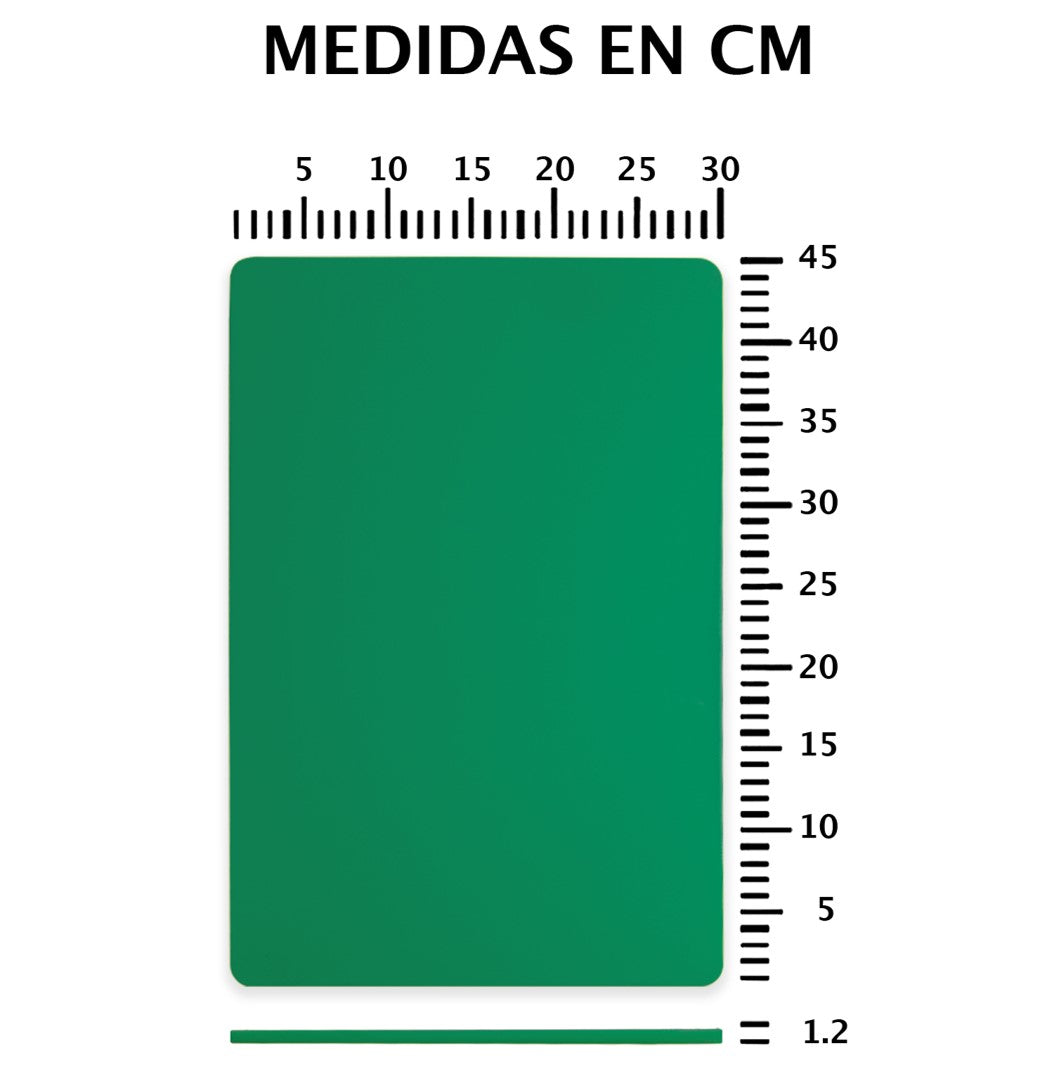 TABLA PARA PICAR POLIETILENO 45X30X1.2 CM VERDE     SKU : 170-001-112