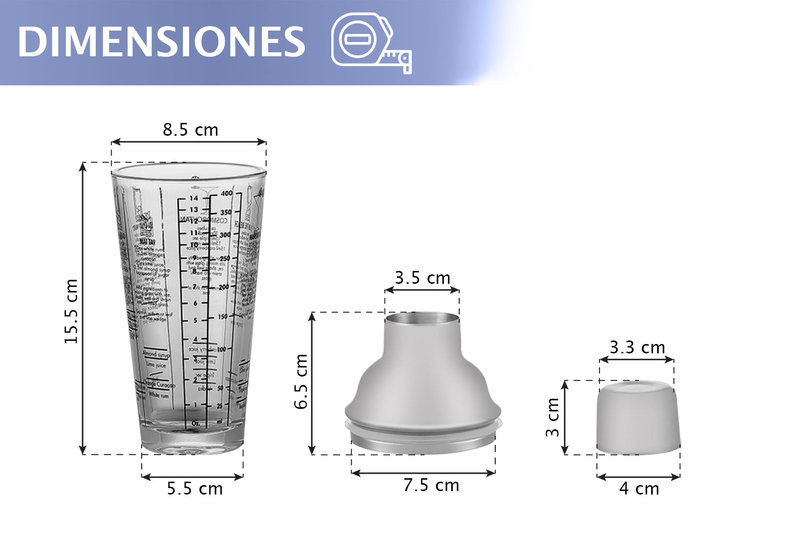 SHAKER DE VIDRIO         SKU : 025-001-909