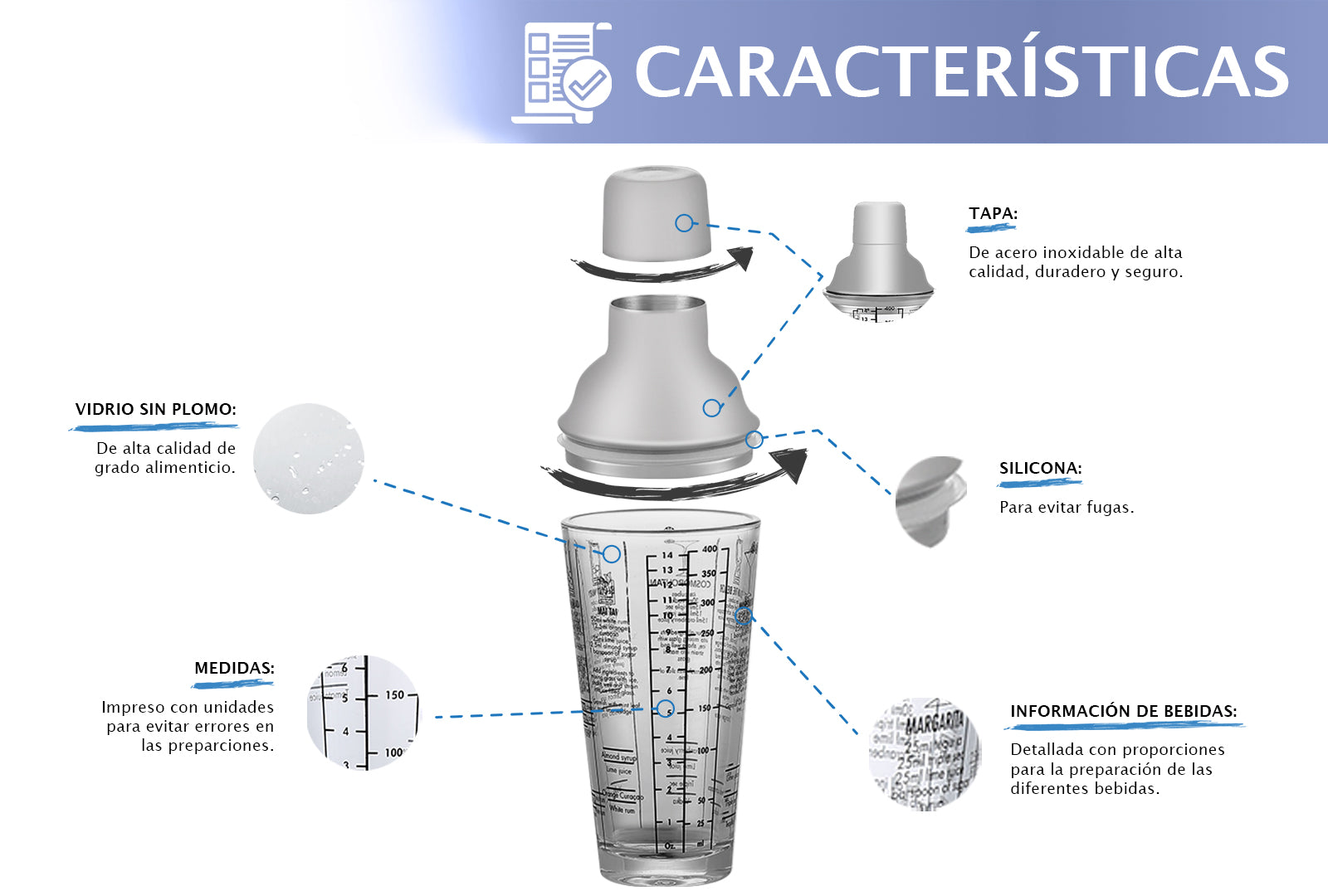 SHAKER DE VIDRIO         SKU : 025-001-909