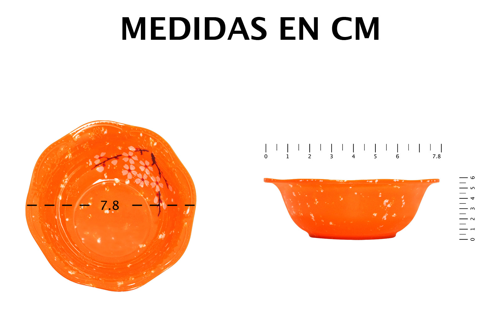 TAZON 7 MELAMINA NARANJA DECO          SKU : 003-302-017