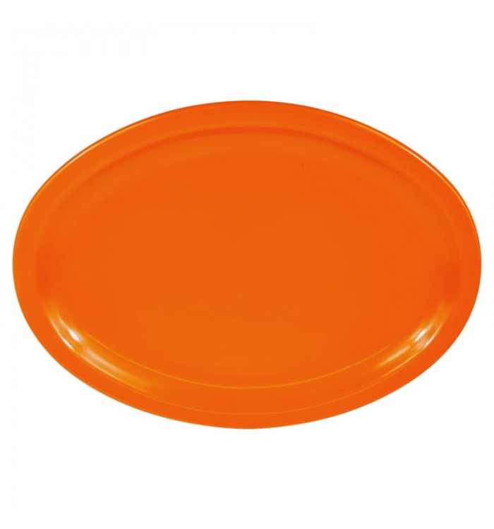 PLATO OVALADO 13" MELAMINA NARANJA     SKU : 004-011-102