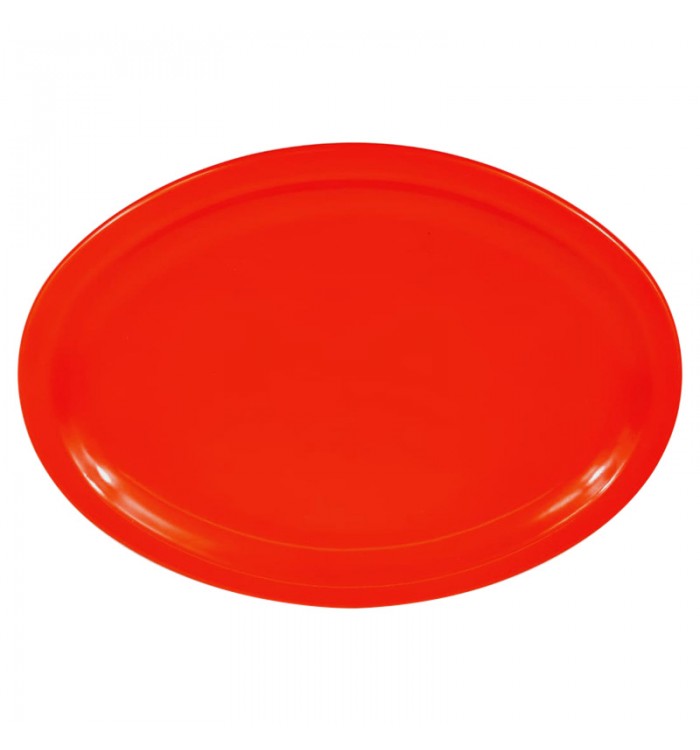 PLATO OVALADO 11.5" DE MELAMINA ROJO     SKU : 004-016-101